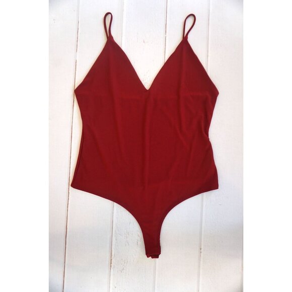 Fashion Nova Burgundy Sleek And Slay Bodysuit - Size 1X - Picture 2 of 8